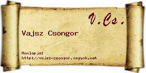 Vajsz Csongor névjegykártya